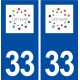 33 Latresne logo ville autocollant plaque stickers