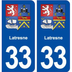 33 Latresne blason ville autocollant plaque stickers