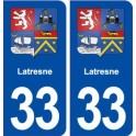 33 Latresne blason ville autocollant plaque stickers