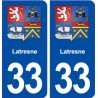 33 Latresne blason ville autocollant plaque stickers