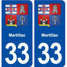 33 Martillac blason ville autocollant plaque stickers
