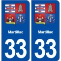 33 Martillac blason ville autocollant plaque stickers
