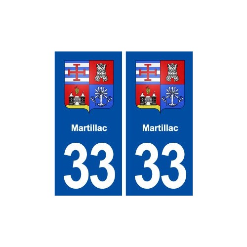 33 Martillac blason ville autocollant plaque stickers