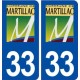 33 Martillac logo ville autocollant plaque stickers