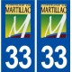 33 Martillac logo ville autocollant plaque stickers