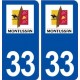 33 Montussan logo ville autocollant plaque stickers
