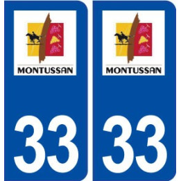 33 Montussan logo ville autocollant plaque stickers