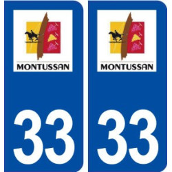 33 Montussan logo ville autocollant plaque stickers