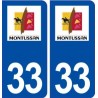 33 Montussan logo ville autocollant plaque stickers