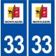 33 Montussan logo ville autocollant plaque stickers