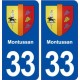 33 Montussan blason ville autocollant plaque stickers