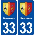 33 Montussan blason ville autocollant plaque stickers