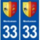 33 Montussan blason ville autocollant plaque stickers