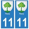 11 Fleury ville autocollant plaque