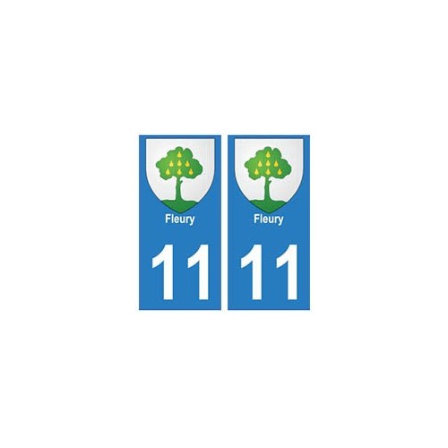 11 Fleury ville autocollant plaque