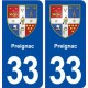 33 Preignac blason ville autocollant plaque stickers