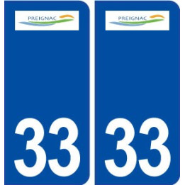 33 Preignac logo ville autocollant plaque stickers