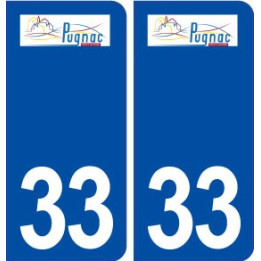33 Pugnac logo ville autocollant plaque stickers