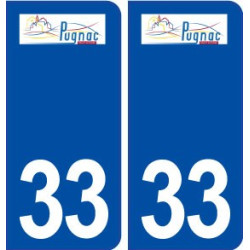33 Pugnac logo ville autocollant plaque stickers