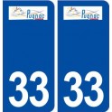 33 Pugnac logo ville autocollant plaque stickers