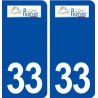 33 Pugnac logo ville autocollant plaque stickers