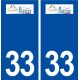 33 Pugnac logo ville autocollant plaque stickers