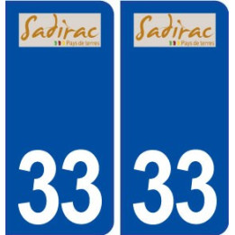 33 Sadirac logo ville autocollant plaque stickers