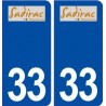 33 Sadirac logo ville autocollant plaque stickers