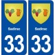 33 Sadirac blason ville autocollant plaque stickers