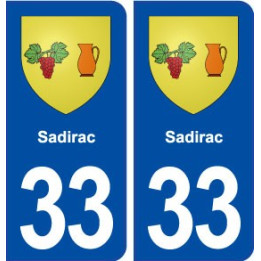 33 Sadirac blason ville autocollant plaque stickers