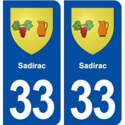 33 Sadirac blason ville autocollant plaque stickers