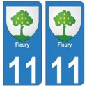 11 Fleury ville autocollant plaque