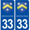 33 Saint Ciers surGironde blason ville autocollant plaque stickers