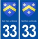 33 Saint Ciers surGironde blason ville autocollant plaque stickers