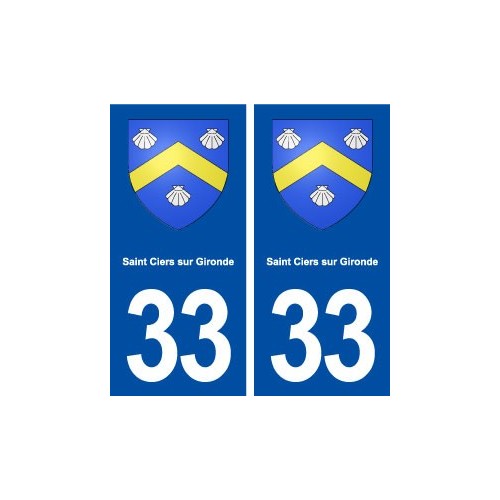 33 Saint Ciers surGironde blason ville autocollant plaque stickers