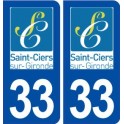 33 Saint Ciers sur Gironde logo ville autocollant plaque stickers
