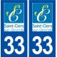 33 Saint Ciers sur Gironde logo ville autocollant plaque stickers