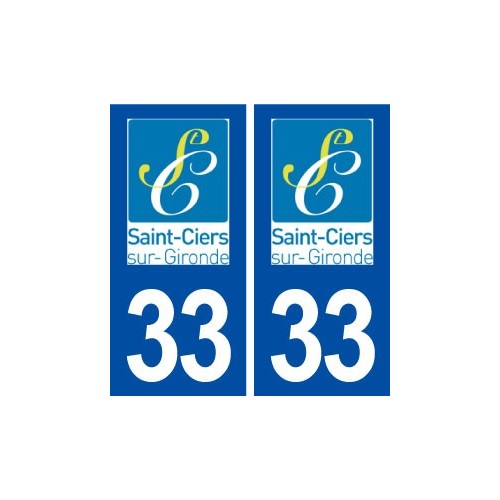 33 Saint Ciers sur Gironde logo ville autocollant plaque stickers