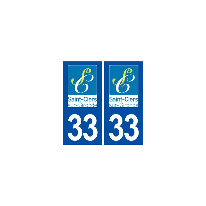 33 Saint Ciers sur Gironde logo ville autocollant plaque stickers