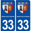 33 Sainte Foy la Grande coat of arms, city sticker, plate sticker