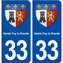 33 Sainte Foy la Grande coat of arms, city sticker, plate sticker