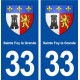 33 Sainte Foy la Grande blason ville autocollant plaque stickers