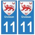 11 Gruissan ville autocollant plaque