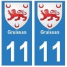 11 Gruissan ville autocollant plaque