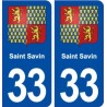 33 Saint Savin blason ville autocollant plaque stickers