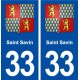 33 Saint Savin blason ville autocollant plaque stickers