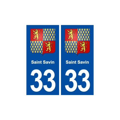 33 Saint Savin blason ville autocollant plaque stickers