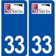 33 Saint Savin logo ville autocollant plaque stickers
