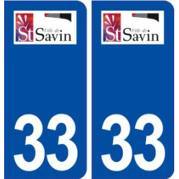 33 Saint Savin logo ville autocollant plaque stickers