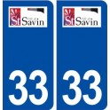 33 Saint Savin logo ville autocollant plaque stickers